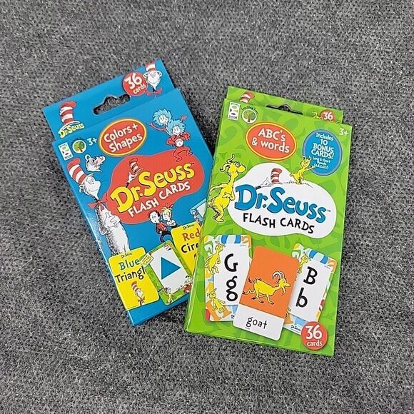 Dr. Seuss ABCs and Words 40 Flash Cards Plus 10 Bonus Vowel Cards Brand New - Picture 1 of 8